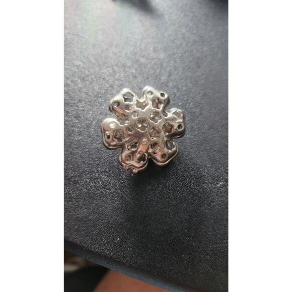 Vintage Style Costume Jewelry - High Heel Shoe Pin & Rhinestone Flower Brooch - Picture 2 of 5